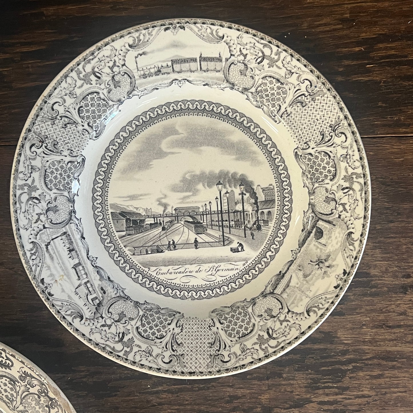 French Antique Porcelain Talking Plates
