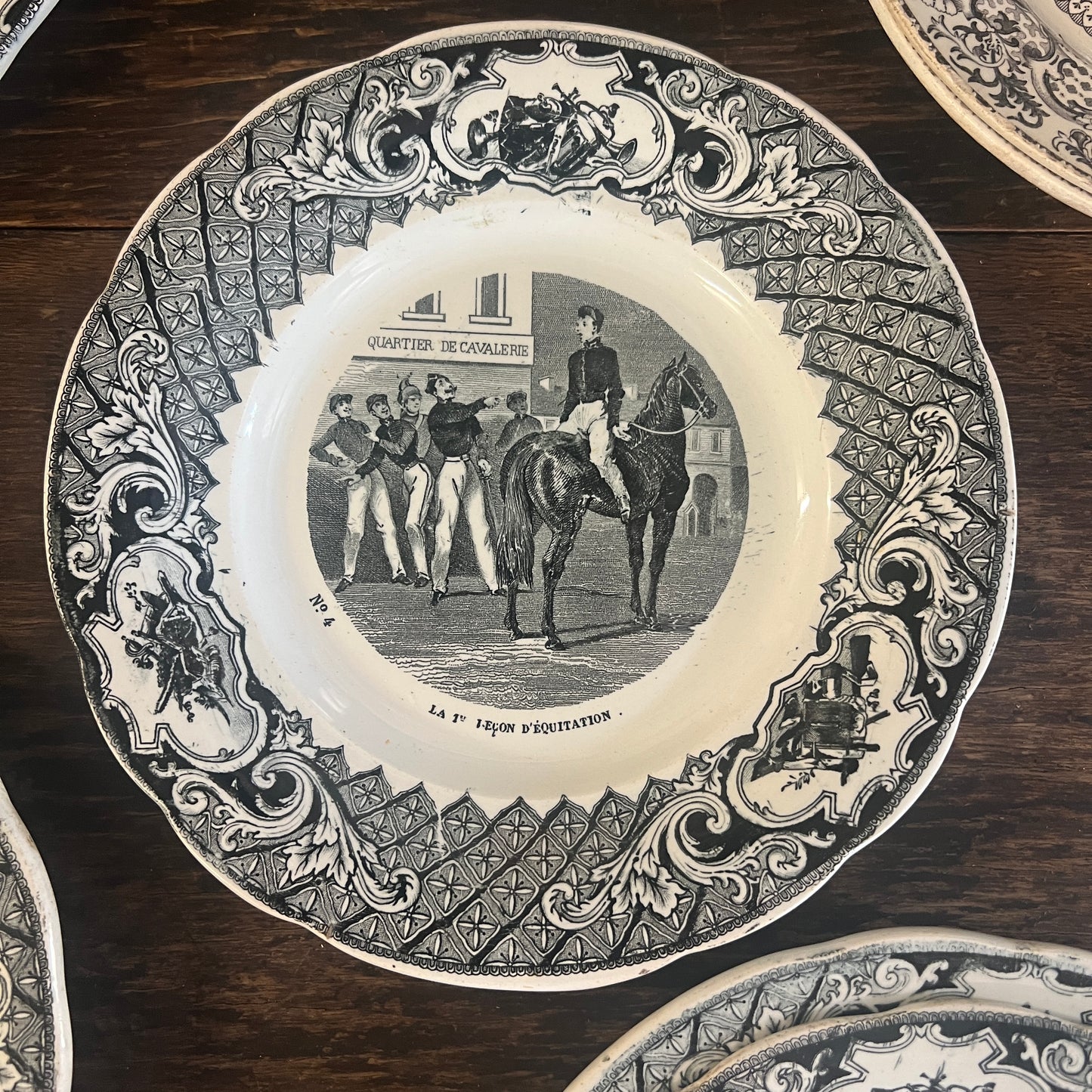 French Antique Porcelain Talking Plates