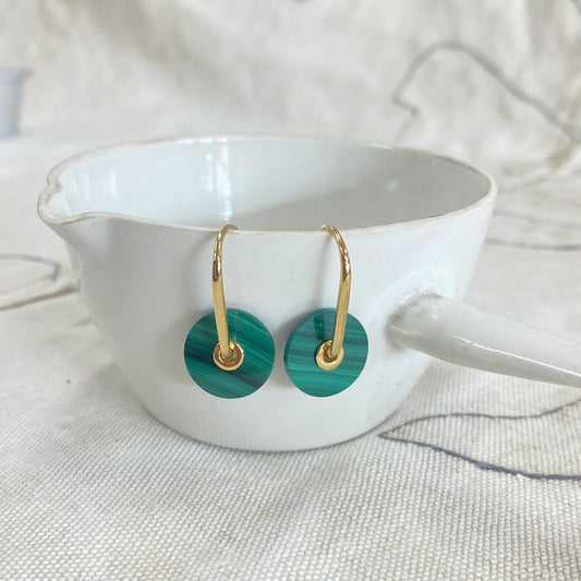 Baie Earrings Green - Silver or Gold