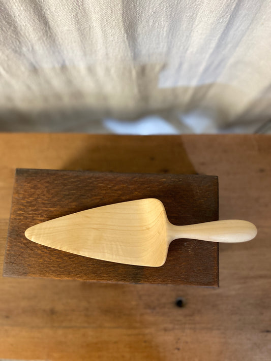 Hand Carved Wooden Cake Server