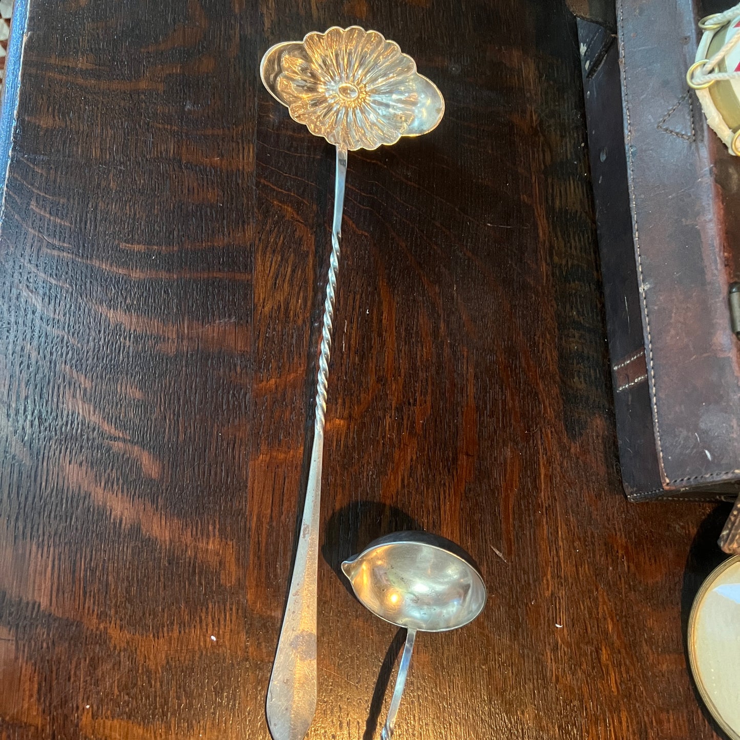 French Antique Silver plated Ladle
