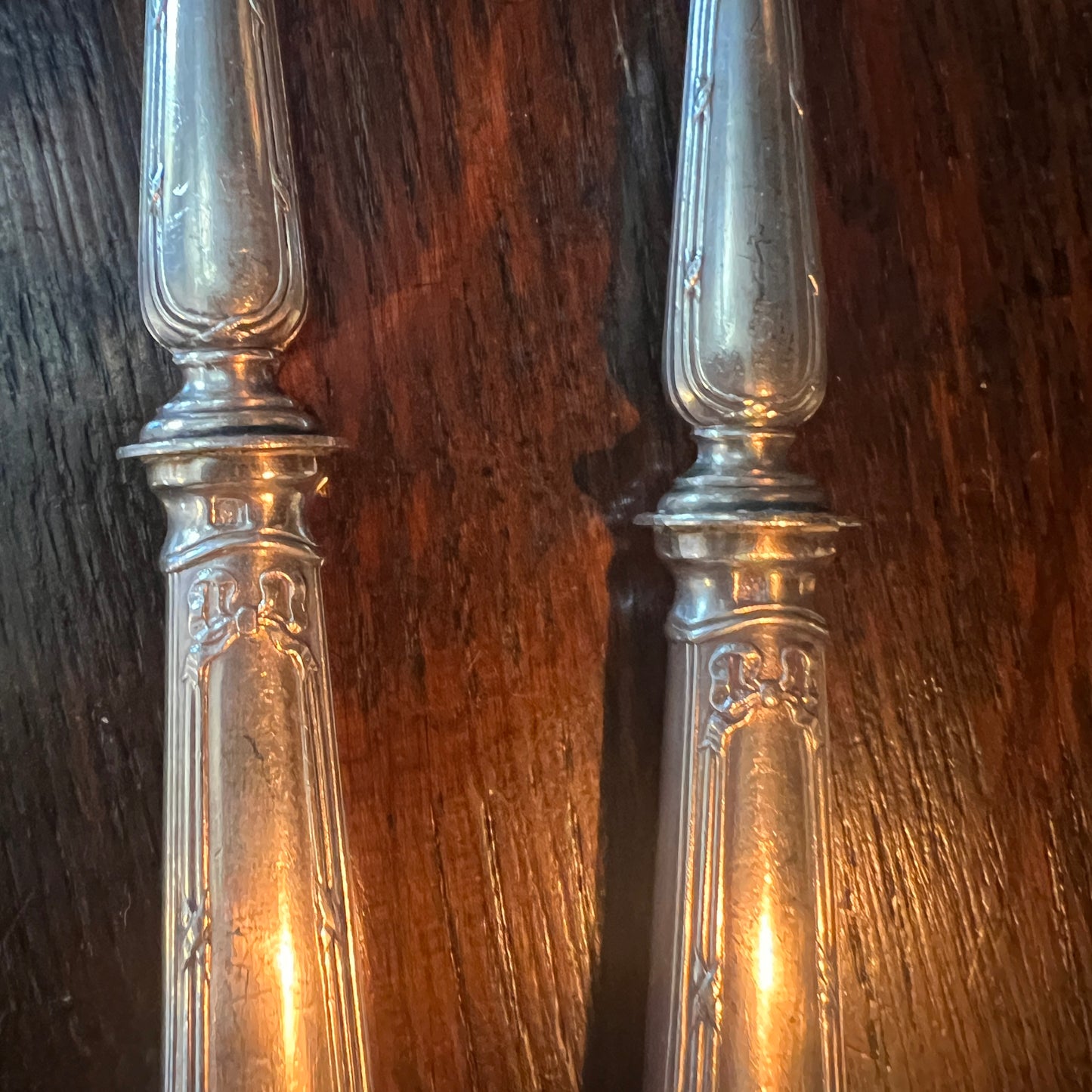 French Silver Plated Handled Salad Servers