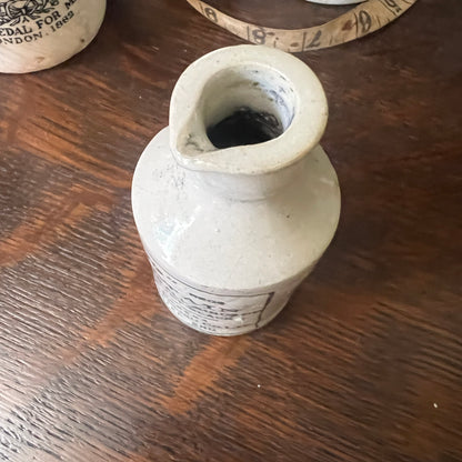 Antique Stoneware: Marmalade Jar - James Keiller & Son's; Potted Meat; and Ink Bottle