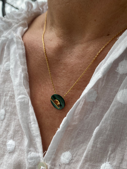 Baie Necklace Green - Silver or Gold