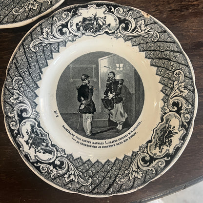 French Antique Porcelain Talking Plates