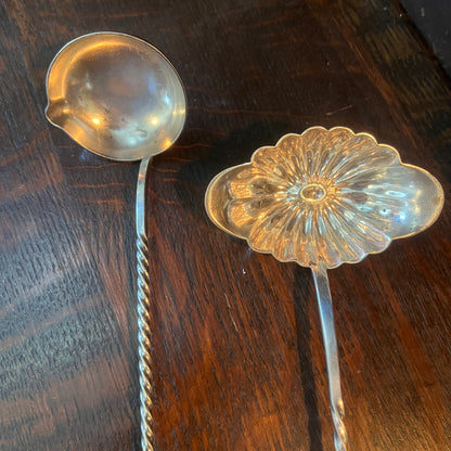 French Antique Silver plated Ladle