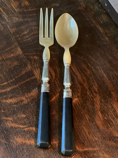 French Wood Handled Salad Servers