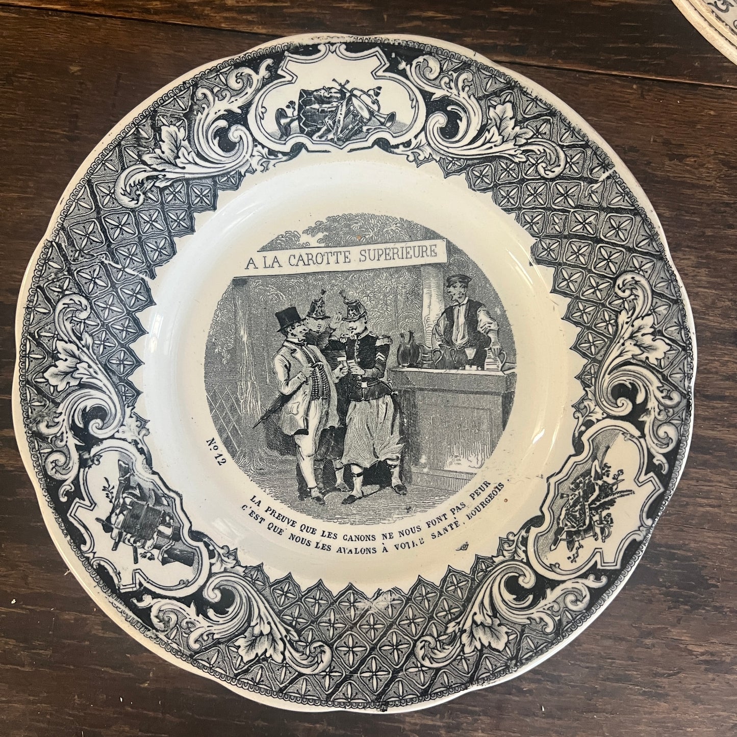 French Antique Porcelain Talking Plates