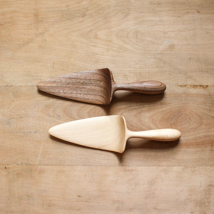 Hand Carved Wooden Cake Server