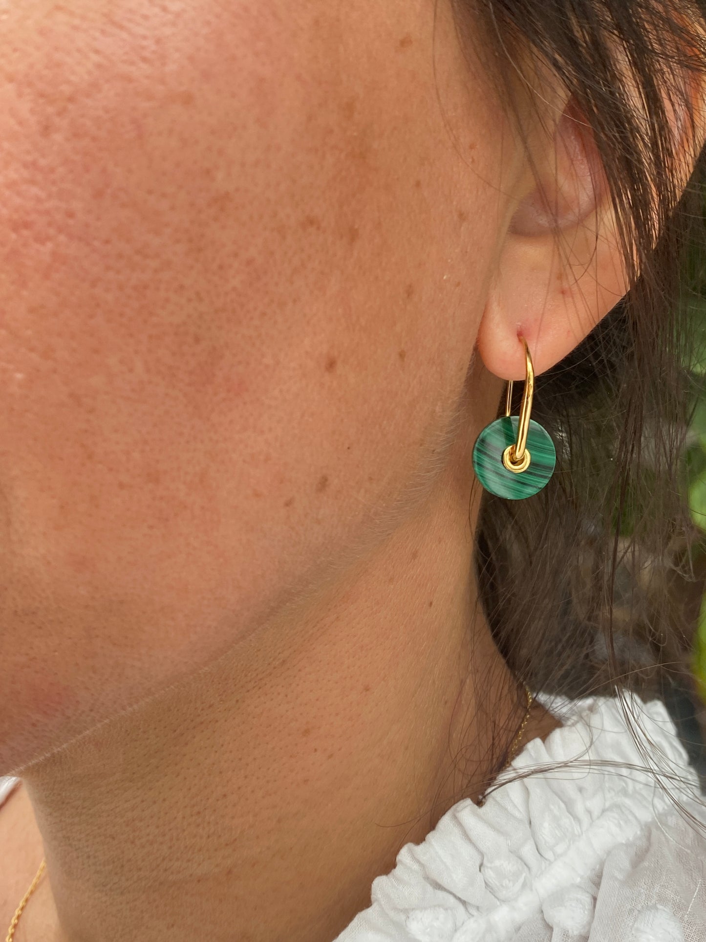 Baie Earrings Green - Silver or Gold